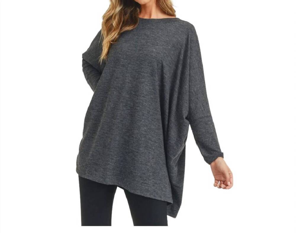 NEW JUDSON & CO. dolman sleeve tunic in charcoal